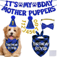 Dog Birthday Decorations Set Hat Bandana Bow Tie Banner Multi Size