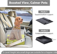 Dog Car Seat Booster for Small Dogs Under 25lbs, Travel Safety Seat with Leash