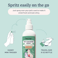 Dog Cat Cologne Spray Pet Deodorizer Fresh Aloe Cucumber Grooming Spray 8oz