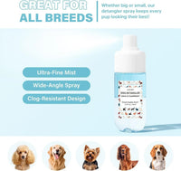 Dog Detangler & Dematting Spray Leave-In Conditioner 3.38oz Jojoba Oil 2 Scent