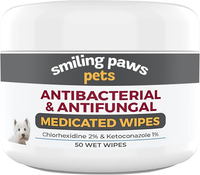 Dog Medicated Wipes Chlorhexidine Ketoconazole Antibacterial Antifungal