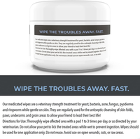 Dog Medicated Wipes Chlorhexidine Ketoconazole Antibacterial Antifungal