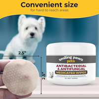 Dog Medicated Wipes Chlorhexidine Ketoconazole Antibacterial Antifungal
