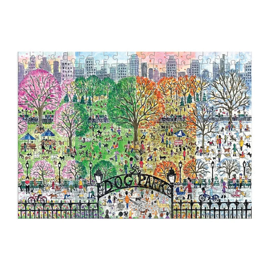 Dog Park in Four Seasons 250 Piece Wood Jigsaw Puzzle Galison