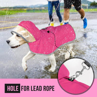 Dog Raincoat with Clear Hood Reflective Trim Adjustable XS–3XL in 3 colors