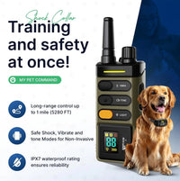 Dog Training Collar for up to 2 Dogs Remote Waterproof Rechargeable 1 Mile Range