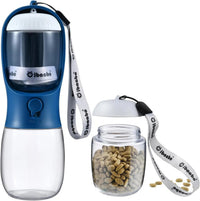 Dog Water & Food Bottle Portable 2in1 Dispenser Filter Leak Proof Travel Hiking