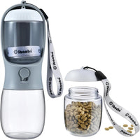 Dog Water & Food Bottle Portable 2in1 Dispenser Filter Leak Proof Travel Hiking
