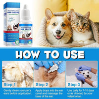 Dog & Cat Ear Cleaning Drops with 1% Hydrocortisone, Itchy Ear Relief