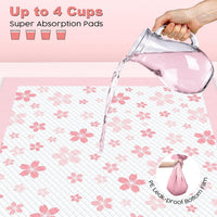 Dog & Small Pet Training Pads 22x22 Leak Proof Quick Dry 50 Count Pink
