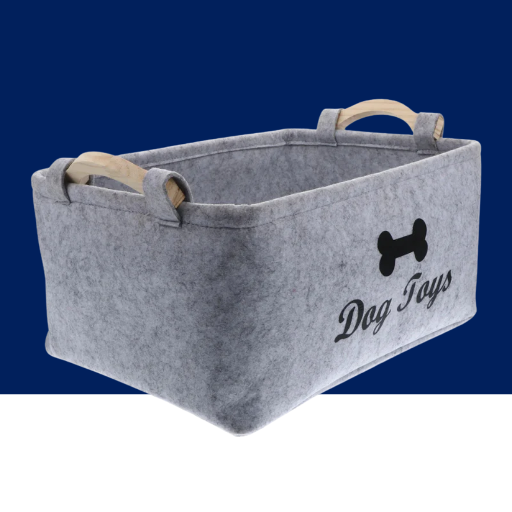 Dog Toy Storage Basket – Felt Organizer Bin for Pets - BIG FRENCHIES