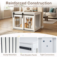 Dog Crate Furniture Heavy Duty Dog Kennel with Sliding Barn Door