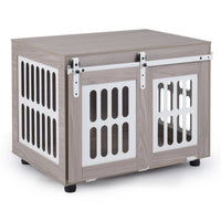Dog Crate Furniture with Sliding Barn Door for Small Medium Dogs