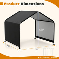 Dog Shade Shelter with Waterproof Roof for Large Medium Small Breeds-Black