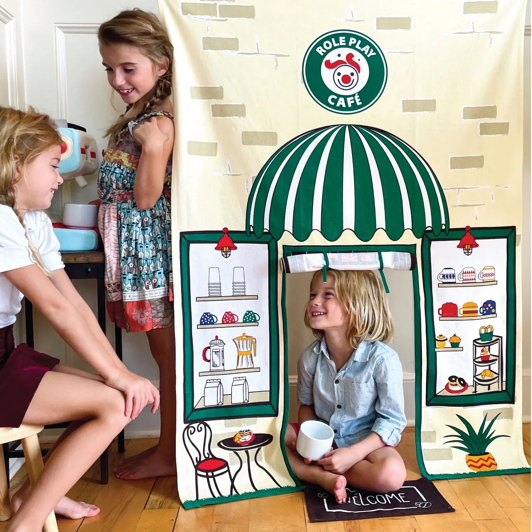 Café Doorway Storefront with Coffee making machine - BIG FRENCHIES