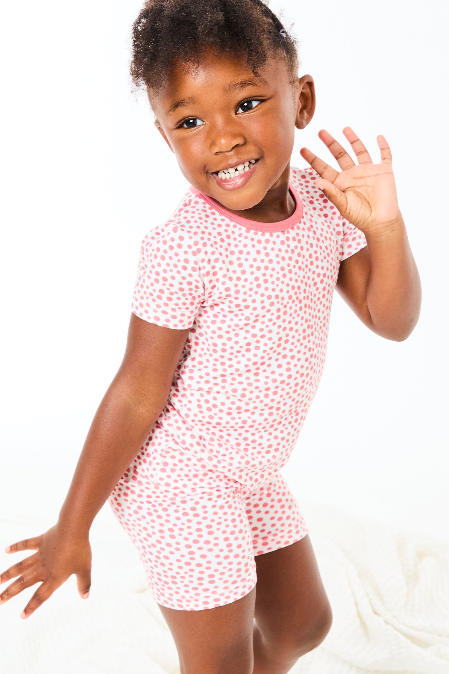 Shorts Pajama Set - Coral Dots