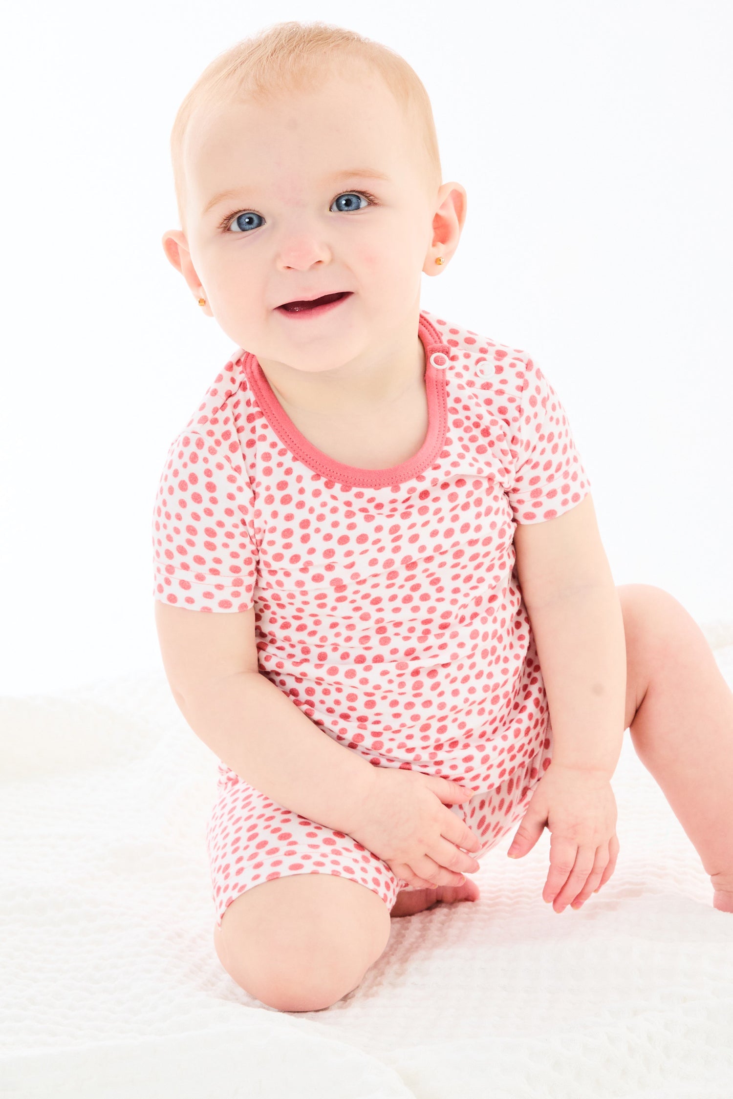 Shorts Pajama Set - Coral Dots