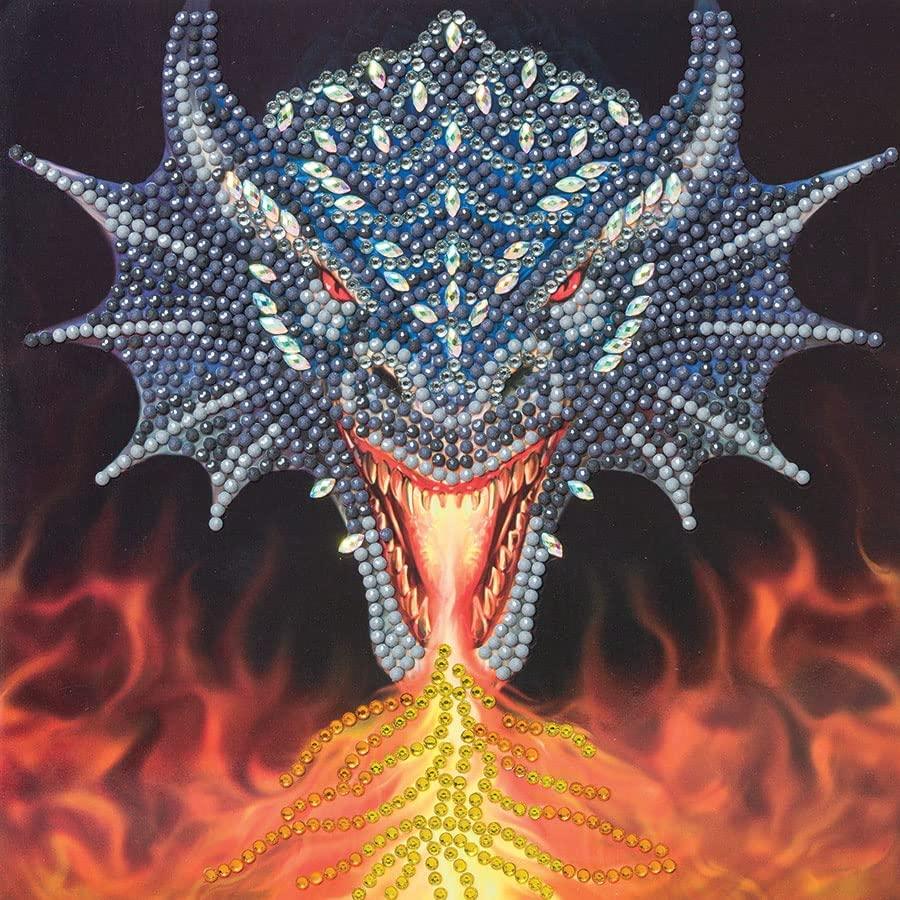 Dragon Fire Head Crystal Art Card Kit Craft Buddy - BIG FRENCHIES