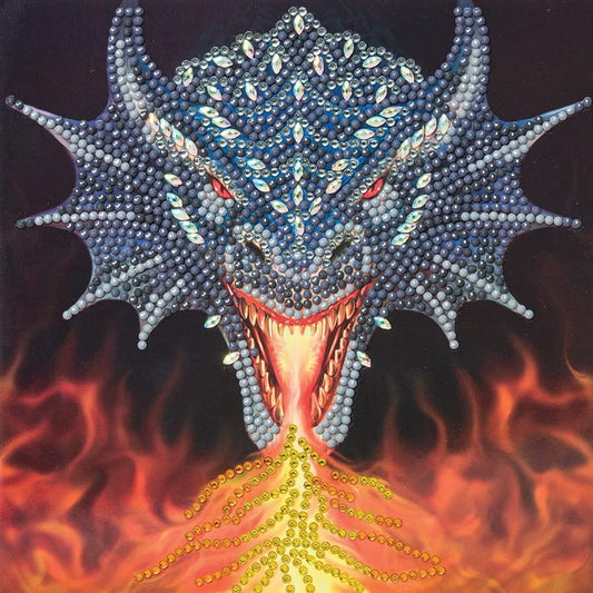 Dragon Fire Head Crystal Art Card Kit Craft Buddy - BIG FRENCHIES