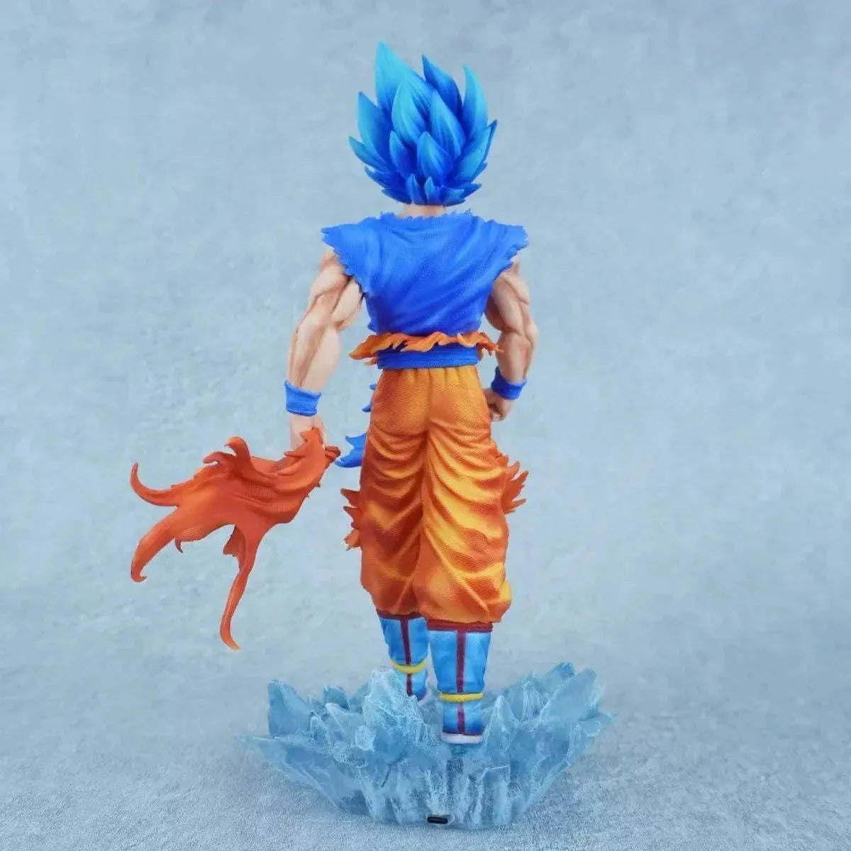 Dragon Ball Super Son Goku Figure Super Saiyan God Blue Led Base Figurines 33 CM