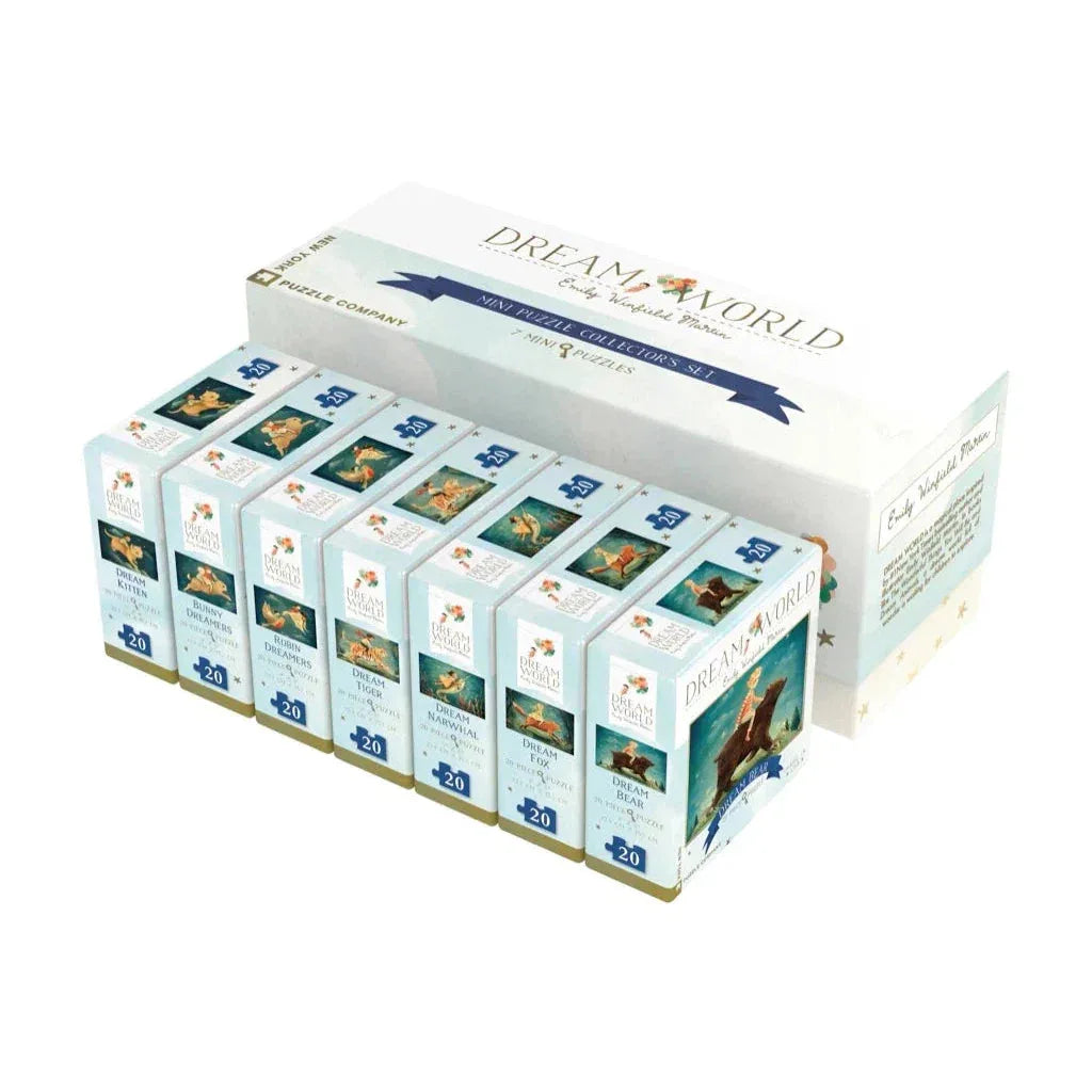 Dream World Collector's Set of 7 Animal 20 Piece Mini Jigsaw Puzzles NYPC - BIG FRENCHIES