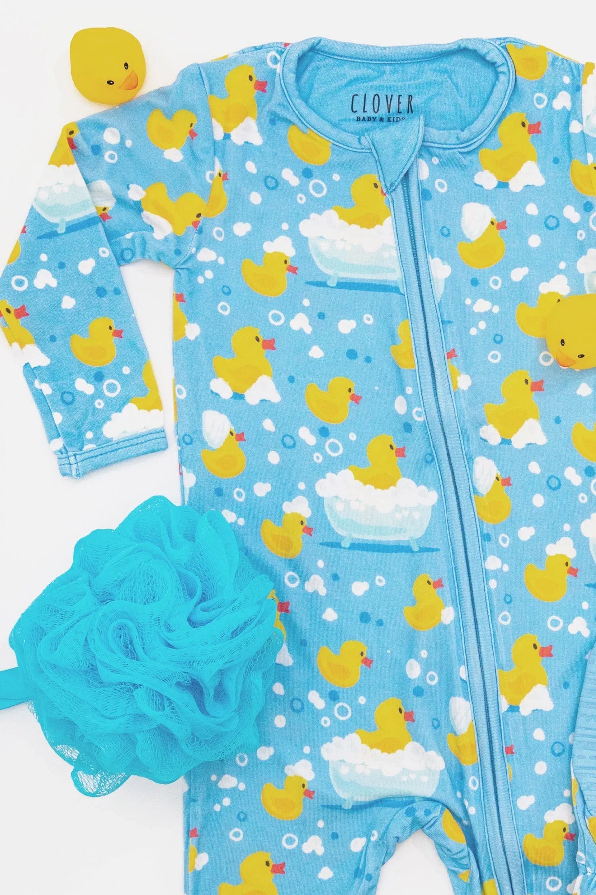 Soft & Stretchy Zipper Footie - Rubber Duckies - BIG FRENCHIES