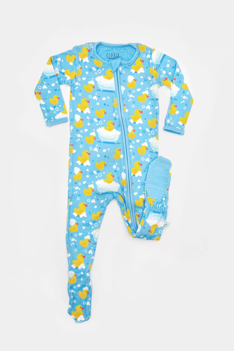 Soft & Stretchy Zipper Footie - Rubber Duckies - BIG FRENCHIES