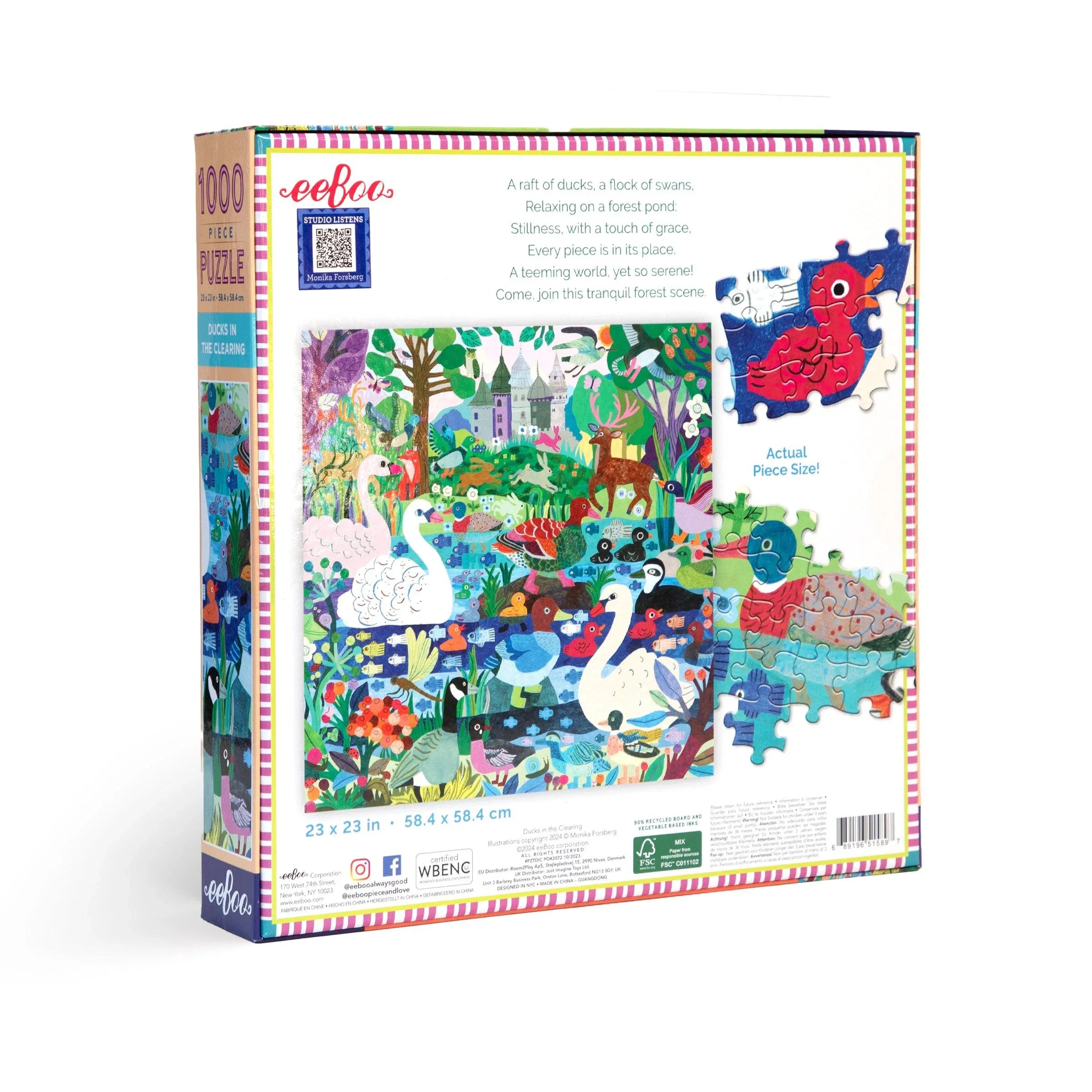 Ducks in the Clearing 1000 Piece Jigsaw Puzzle eeBoo - BIG FRENCHIES