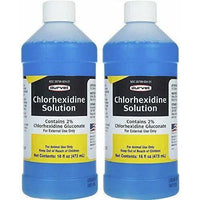 Cat Durvet Chlorhexidine 2% Solution Antiseptic & Antimicrobial Disinfectant 16 Oz. 2-pack