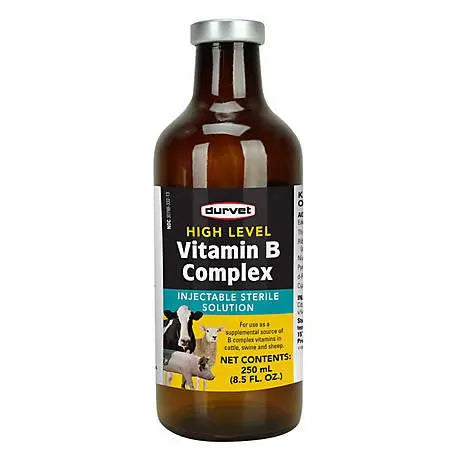 Durvet High-Level Livestock B Complex Vitamin Injectable Solution 250mL
