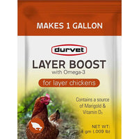 Chicken Durvet Layer Boost Omega-3 Poultry 4g 40-pack Vitamins Electrolytes Laying Hens
