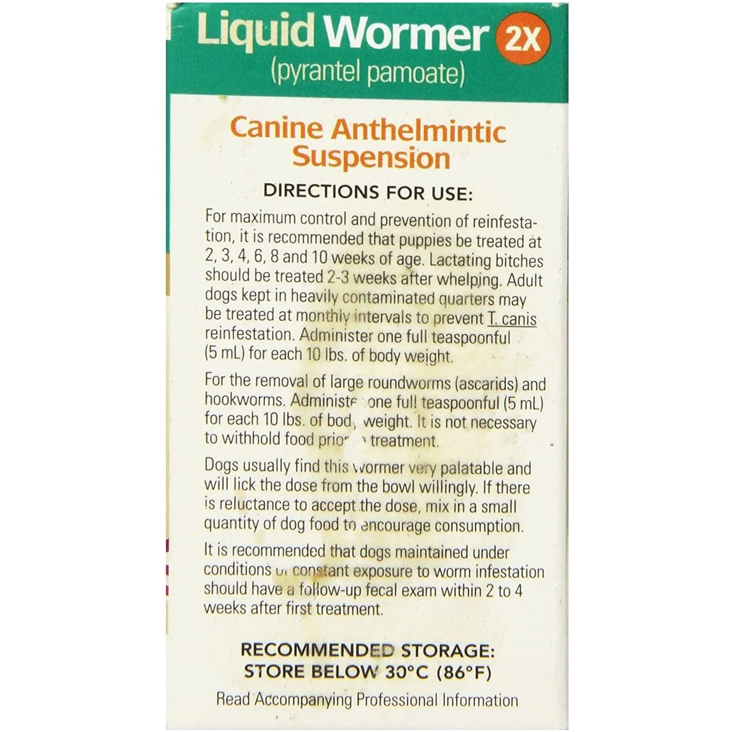 Durvet Liquid Wormer 2x for Puppies and Adult Dogs 2 oz.
