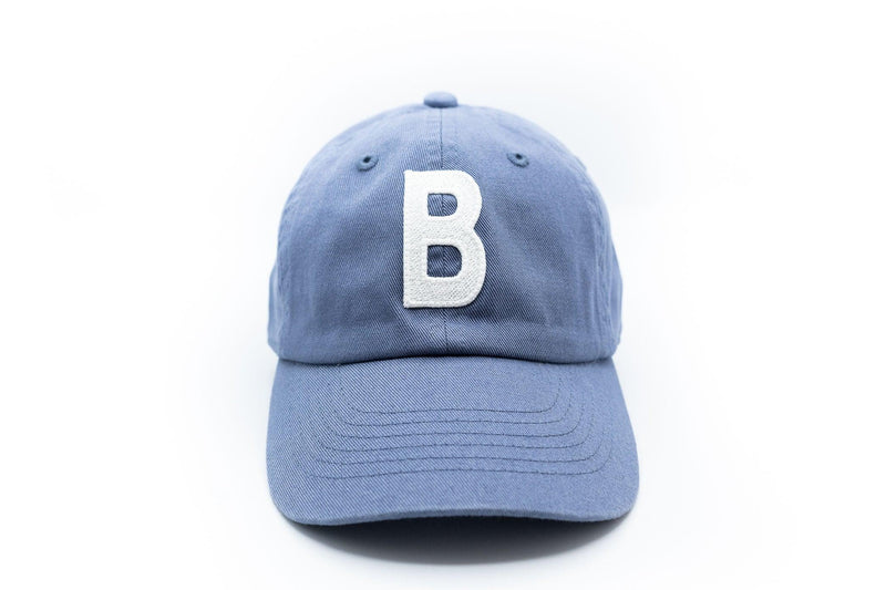 Dusty Blue Letter Baseball Hat - BIG FRENCHIES