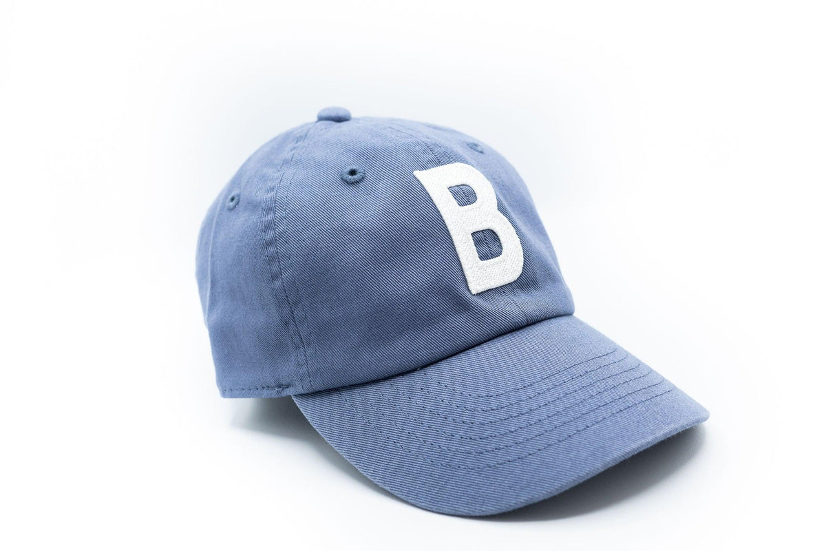 Dusty Blue Letter Baseball Hat - BIG FRENCHIES