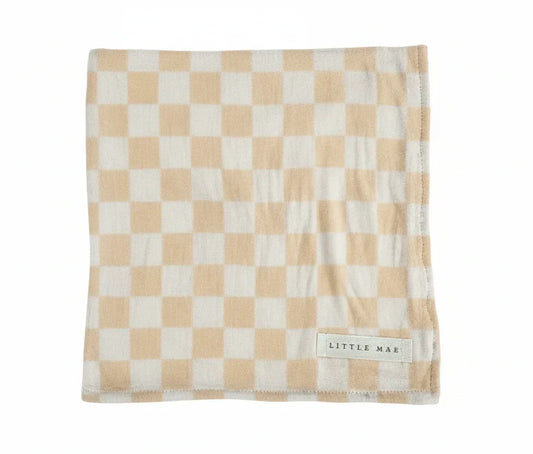 Beige & White Checkered Stretch Swaddle - BIG FRENCHIES
