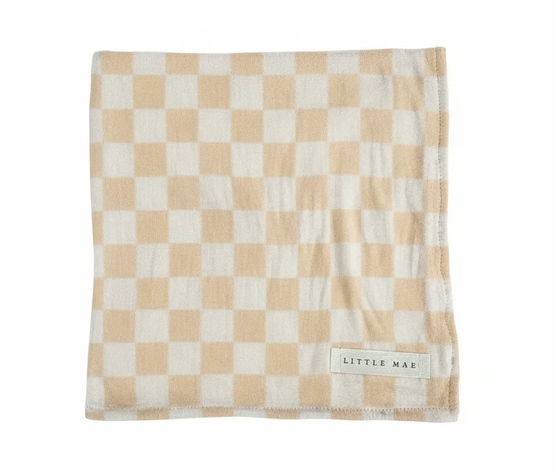 Beige & White Checkered Stretch Swaddle - BIG FRENCHIES