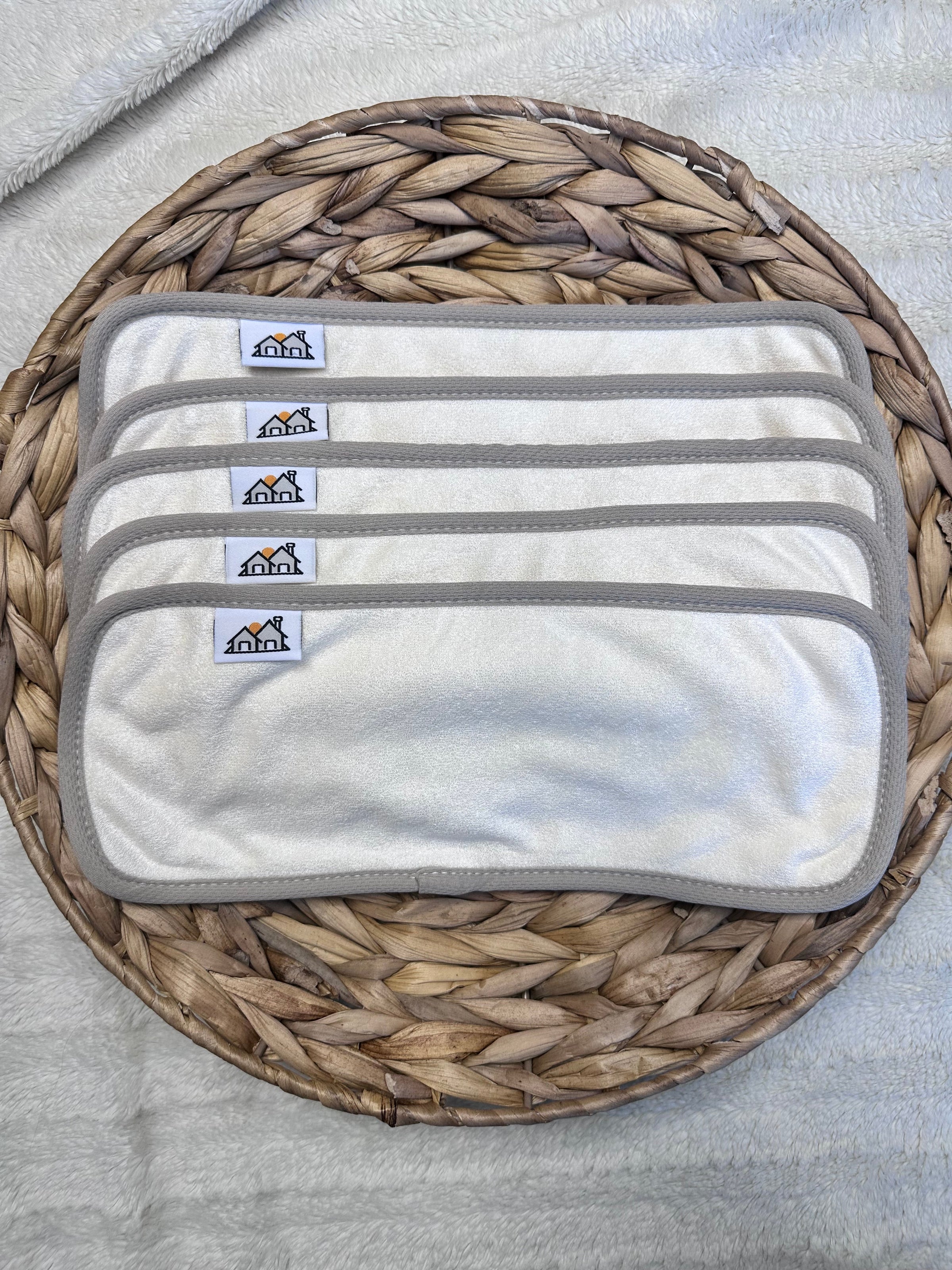 5 Pack | 5 Layer Diaper Inserts | Bamboo Terry