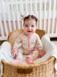 Bows & Bunnies (Convertible Zip Footies) - BIG FRENCHIES