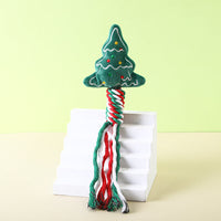 Christmas Cotton Rope Pet Plush Toy Teeth Grinding Durable Cartoon Self Hi Dog Toy Cat Supplies