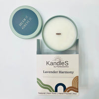 Lavender Harmony Luxury Candle | 8oz Non-Toxic Soy Candle with Wooden Wick | Clean Burn