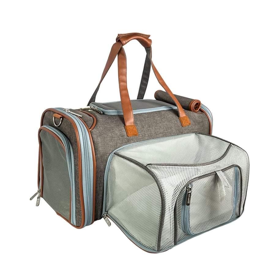 Mr. Peanut's Gold Series Mini Size Airline Compliant Expandable Pet Carrier - BIG FRENCHIES