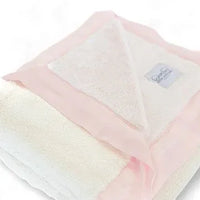 Luxury Duo Satin Border Blanket - Pink/Ivory - BIG FRENCHIES