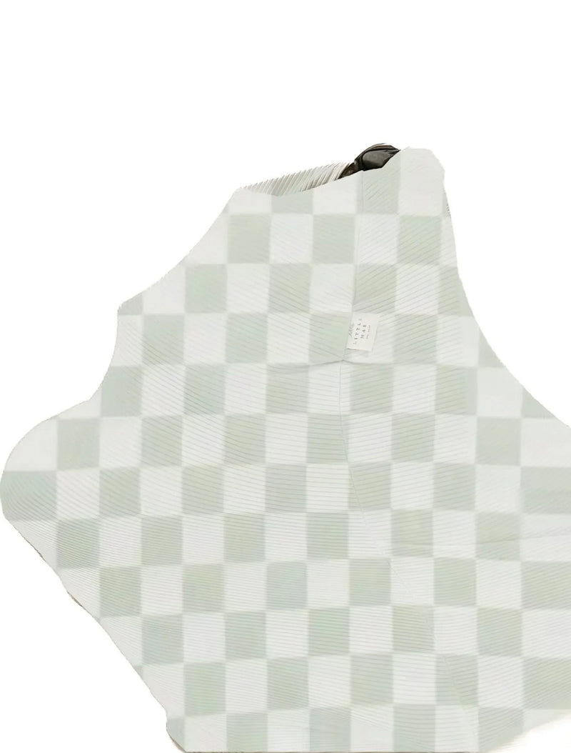 Leaf Green & White Checkered Carseat Cover - BIG FRENCHIES