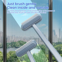 3-in-1 Pet Hair Remover Brush: Long-handle window & pet fur cleaning tool for cat/dog hair.