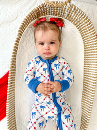 Red White & Bows Bamboo Zippy Pajamas - BIG FRENCHIES