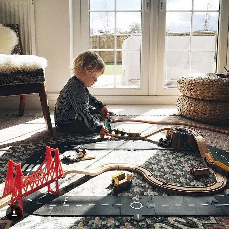 Flexible Rubber Roads Play Set – Open-Ended City & Car Track Play - BIG FRENCHIES