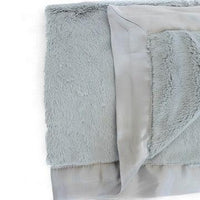 Luxury Satin Border Blanket - Silver - BIG FRENCHIES