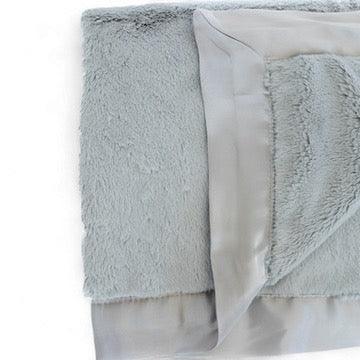 Luxury Satin Border Blanket - Silver - BIG FRENCHIES