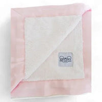 Luxury Duo Satin Border Blanket - Pink/Ivory - BIG FRENCHIES