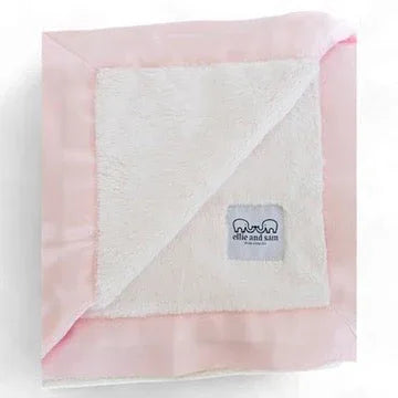 Luxury Duo Satin Border Blanket - Pink/Ivory - BIG FRENCHIES